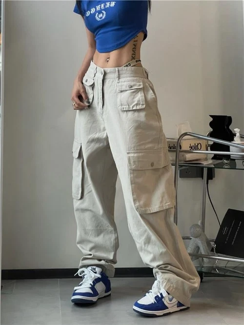 Ma&Baby Ma&Baby Women High Waisted Cargo Trousers Pants India | Ubuy