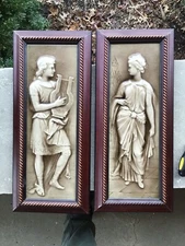 Matched Pair American Encaustic Tile Company Embossed 18 X 6 Tiles 503 504 Early