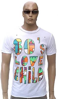 Hot AMPLIFIED 80's LOVE CHILD Retro Rock Star Vintage Löcher Naht Out T-Shirt S