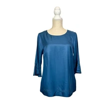 NWT Boden Silk Viscose Blend Bell Sleeve Blouse Womens US 8 UK 12 Minimalist New