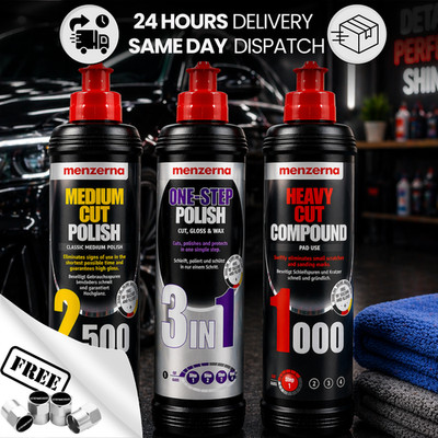 Menzerna 1000 Heavy Cut Compound+2500 Medium Cut + 3 in 1 One Step Polish+CL +CP