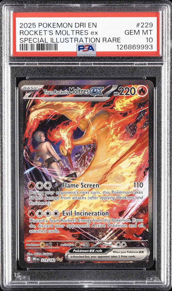 2025 POKEMON DRI EN-DESTINED RIVALS #229 TEAM ROCKET'S MOLTRES EX