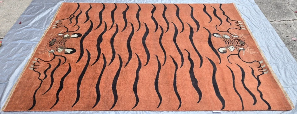 Kouang Tiala 9' x 12' Tiger rug, hand tied wool, Lemieux Et Cie by Momeni - Image 2 of 4