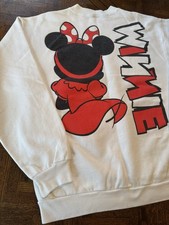 Vintage Disney Minnie Mouse Crewneck Sweater Sweatshirt Made In USA Large 90  s