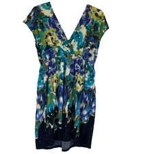 Pink Rose Multi Colored Mini Dress Sz Small Sleeveless Stretch Beach Casual