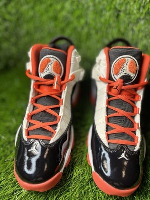 Air Jordan 6 Rings Team Orange White Black Sz 5.5y DV1345-108 Brand New No Box