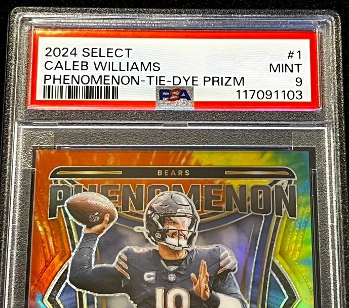 2024 Panini Select Caleb Williams Tie-Dye Phenomenon #1 Bears PSA 9 MINT #'d /25 view 4