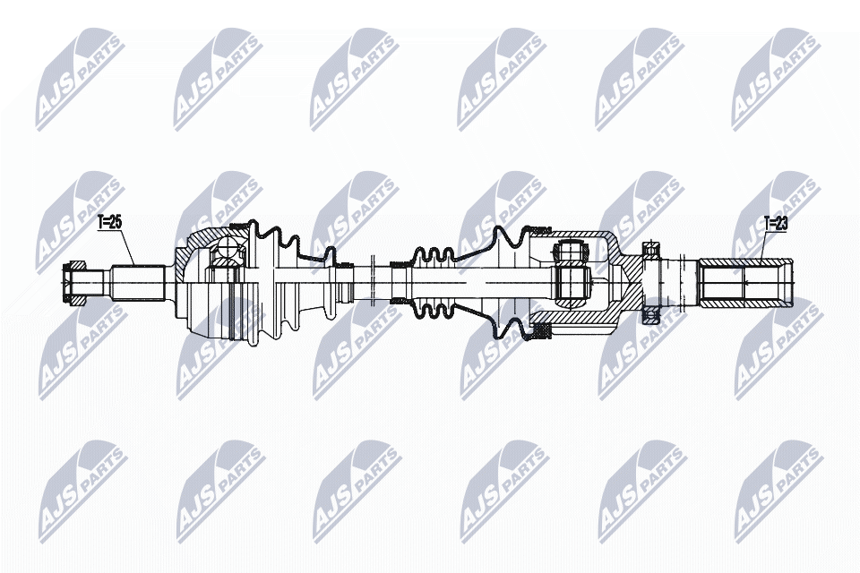 Driveshaft Front Axle Right 4-Speed Automatic Transmission NPW-RE-199 NTY - Image 4