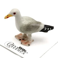 Little Critterz White - Seagull "Cricket" Bird - Miniature Porcelain Figurine