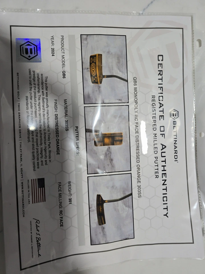 Bettinardi $500 Limit4d MONOPOLY PUTTER ligeramente usado Foto 2 de 4