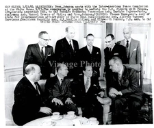 1964 President Lyndon Johnson Dean Rusk Thomas Mann Wire 6X8 Vintage Press Photo