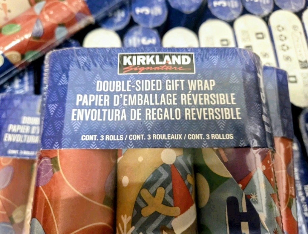 Reversible Double Sided Christmas Gift Wrapping Paper, Kirkl