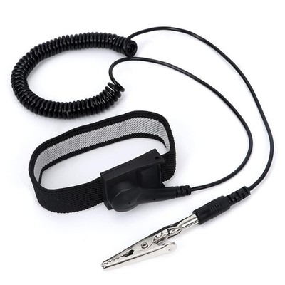 2Pcs Anti Static Bracelet Wrist Band Cable Grounding Wire Cordless Wireless Clip