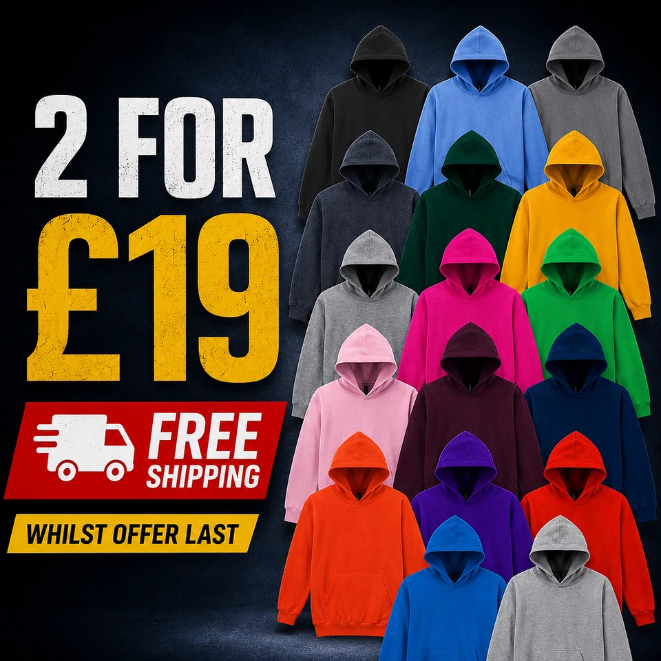 Gildan Kids Hooded Jumper -Soft Fleece Pullover Hoodie Sweatshirt - 2 for £19 - Image 1 of 4