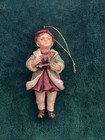 Papier-mâché Christmas ornaments of Native American and Victorian child figures — photo 3