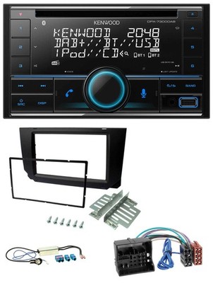 Kenwood CD 2DIN DAB USB MP3 Bluetooth Autoradio für Seat Ibiza 2017-2021 schwarz