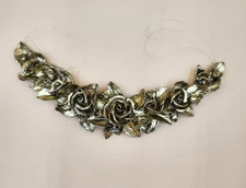 Vintage hanging pediment French rose swag garland architectural wall 10"