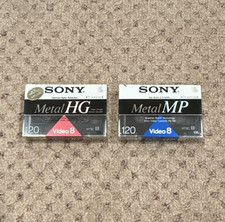 Sony Video8 Metal HG  Metal MP 120-Min Recordable Cassette Tapes Lot of 2