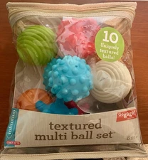 INFANTINO 10 Textured Multi Ball Set Sensory Stimulating Age 6 Months+