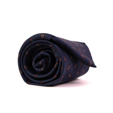 BERT PULITZER Collectors Edition Silk Tie Navy Blue Red Paisley Made In USA