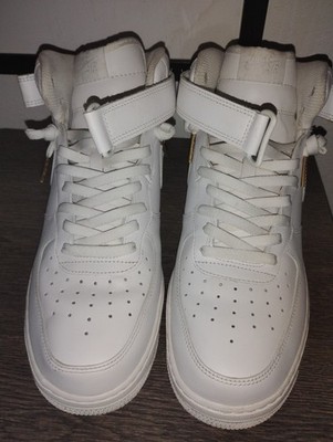 Nike Air Force 1 Mid Men s White Mid-Top Sneakers Lace-Up Hook & Loop
