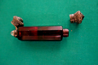 Doppelflakon Jugenstil Silbermontur Glastop; 55 Gramm Flecken: Lichtreflexe