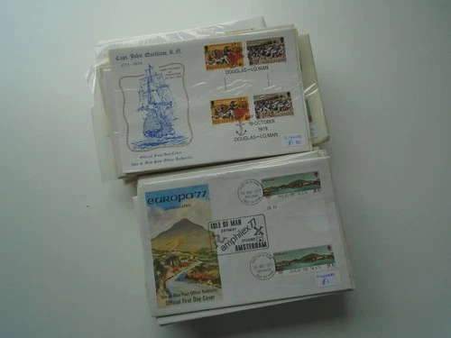 Isle of Man & Guernsey - Circa 1.2kg of first day covers. See pics below.