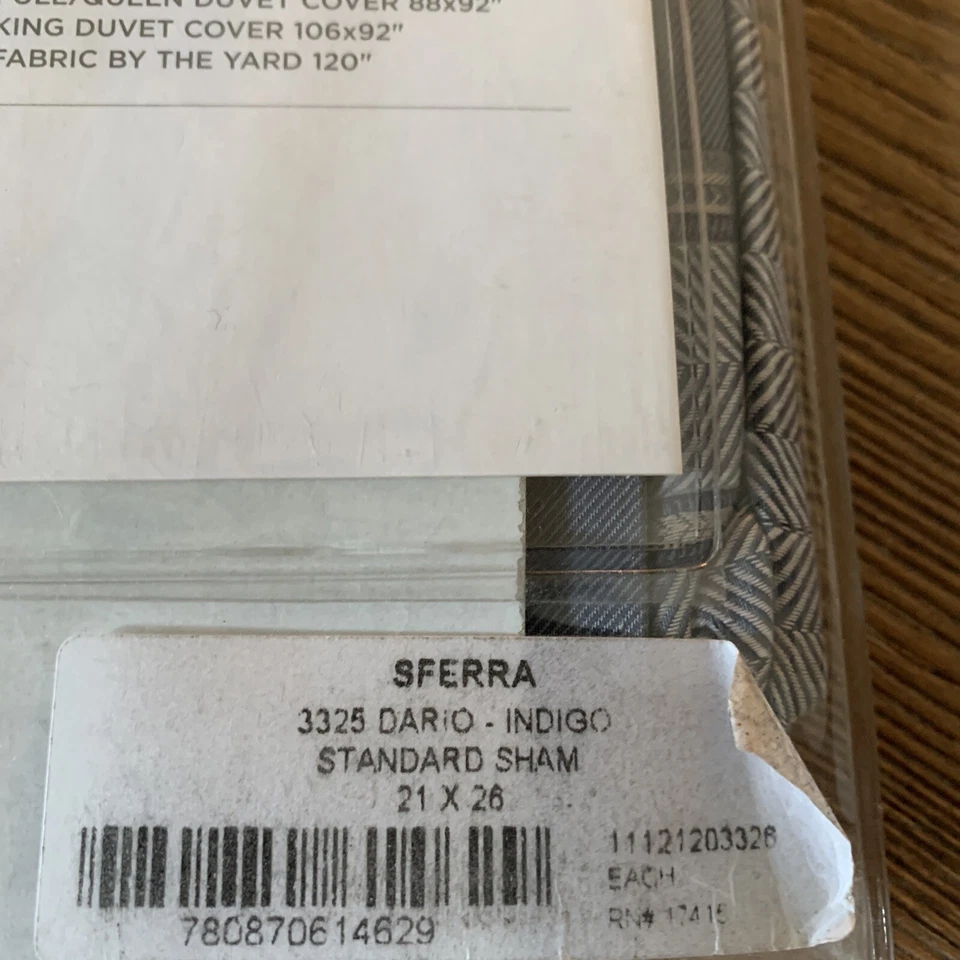 NUEVO CON ETIQUETAS SFERRA Índigo Egipto Algodón Jacquard Falsa Estándar Hecho en Italia Precio de venta sugerido por el fabricante $235 Foto 4 de 4