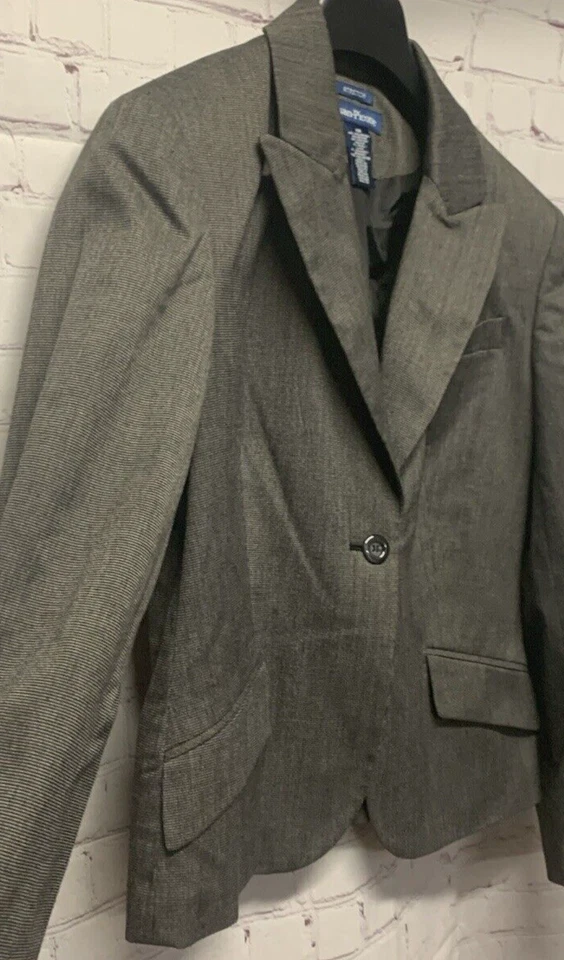 Evan-Picone Size 12 Blazer Women's Jacket Suit Separate Gray Stretch - Image 4 of 4