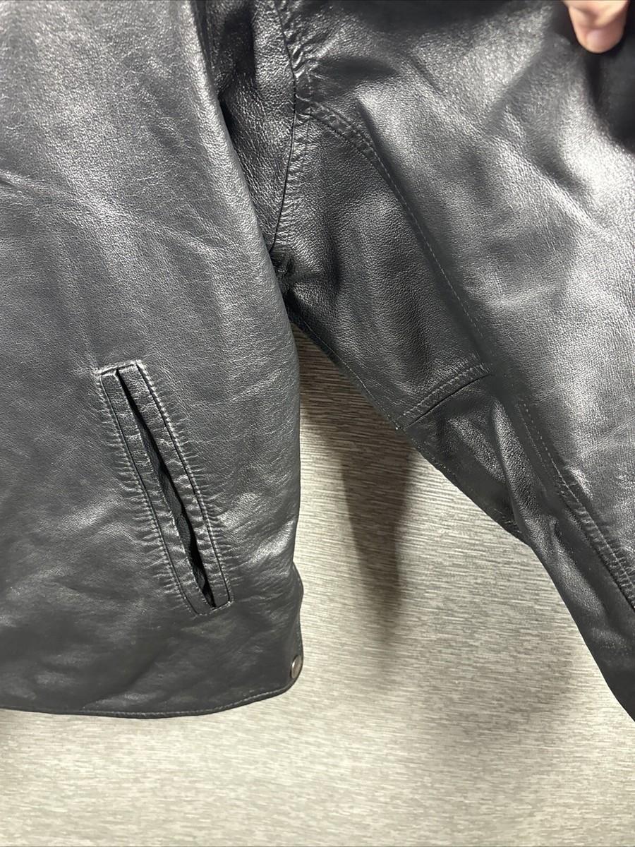 JUNCTION WEST Mens Faux Black Leather Quilt Lined Full Zip JUNCTION WEST Mens Faux Black Leather Quilt Lined Full Zip