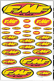 FMF Racing MX Exhaust 4320-1610 DECAL FMF ASSORTED SHEET Red Yellow White 014800