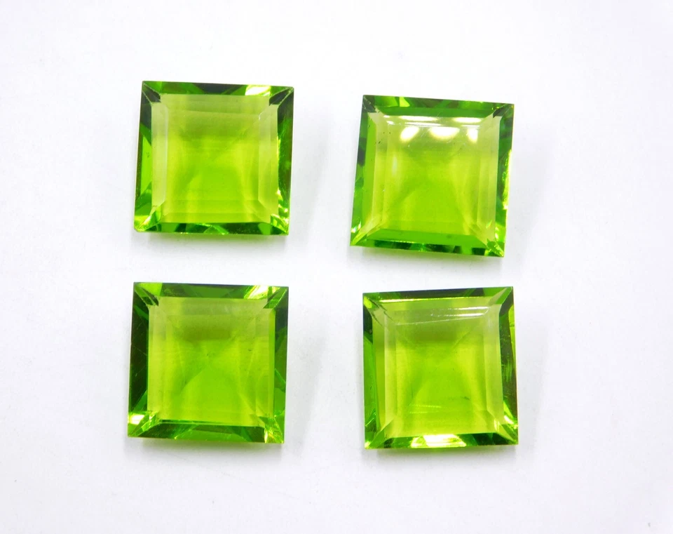 15 MM Lab Created Peridot Square Cut Lot Loose Gemstone For Jewelry P-3388 - Image 3 of 4