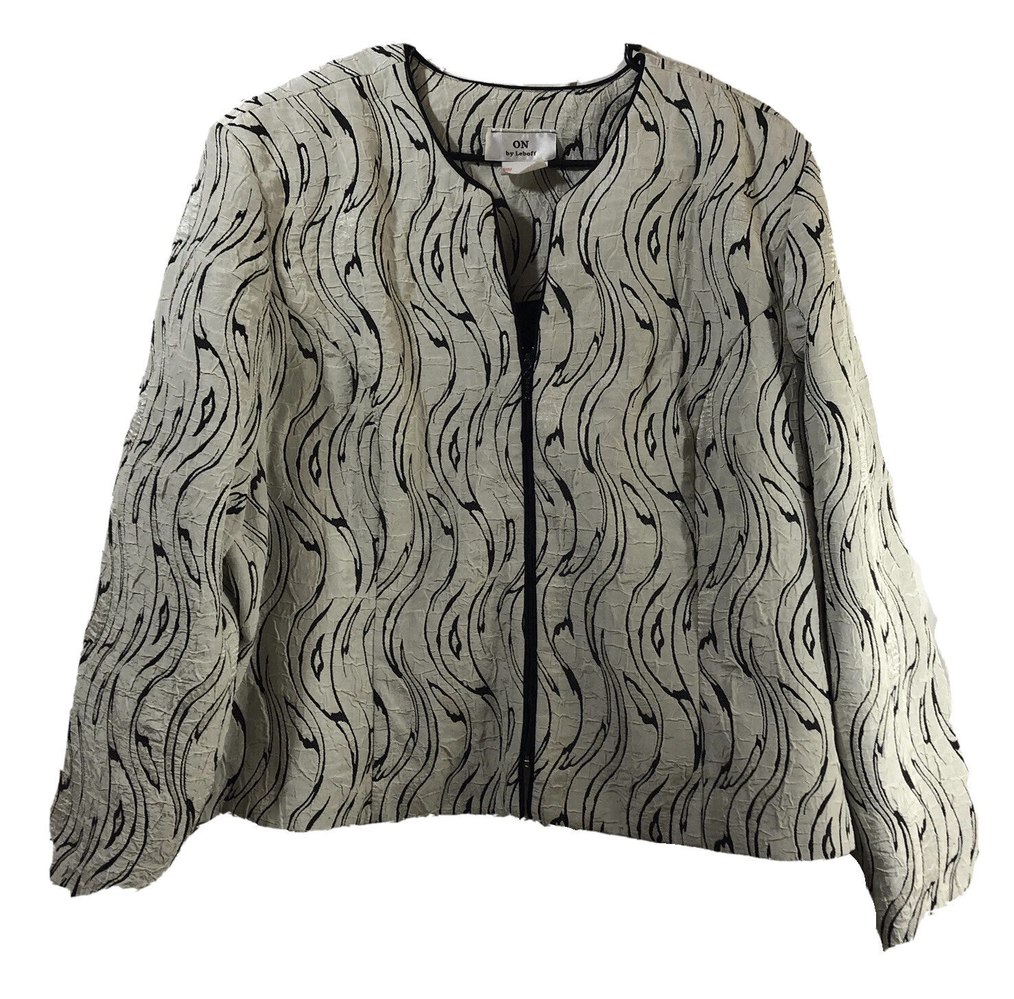 OFF WHITE Giacca ON by Leboff fiamma astratta blazer full zip donna più foderata 3W vintage