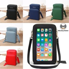 Women Wristlet Shoulder Crossbody Wallet Touch Screen Purse RFID Phone Bag Gifts