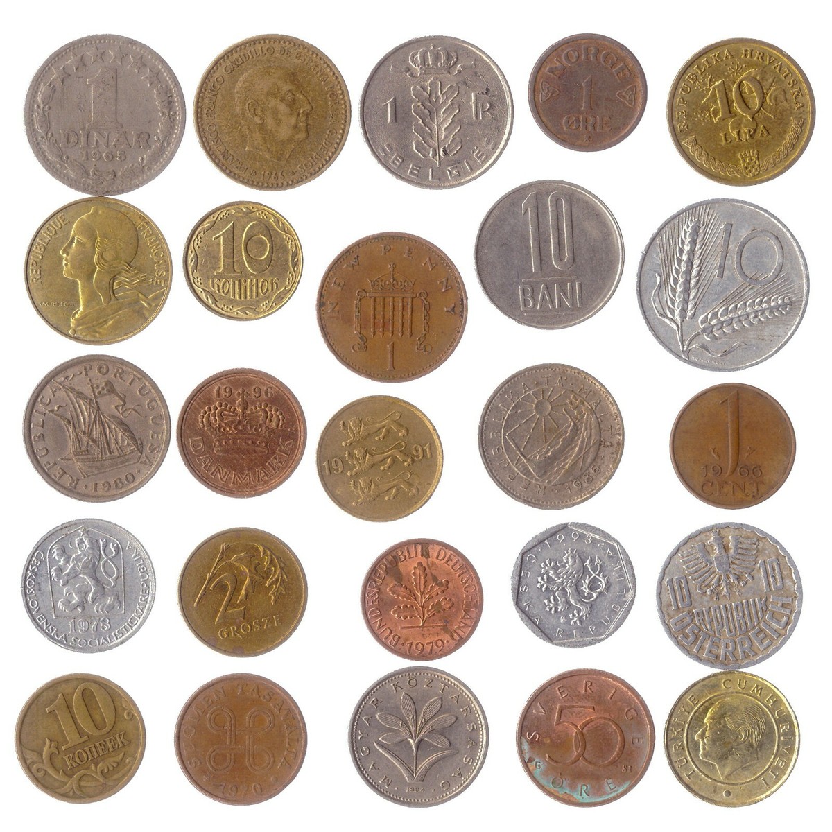 20 COINS FROM DIFFERENT EUROPEAN COUNTRIES. OLD VALUABLE