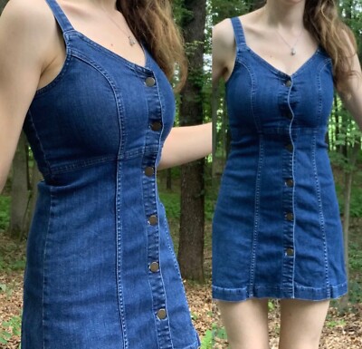 Fitted Button Down Denim BDG Dress Size XS | eBay
