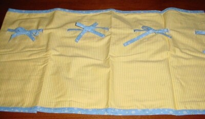 Child of mine by Carter's Crib Ruffle & Valance 2pc Blue Yellow Stripe Skirt New