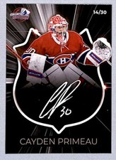 Cayden Primeau 2023-24 Collect-Edition White Auto 14/30 #NNO Montreal Canadiens