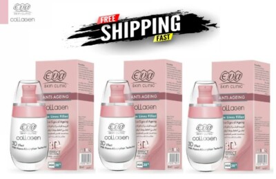3 x Eva Skin Clinic Kollagen feine Linien Filler 30+ 3D Effekt Haut feuchtigkeitsspendend