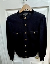 St. John Cream & Gold Metallic Bouclé Knit Jacket Size 6 — listing 2
