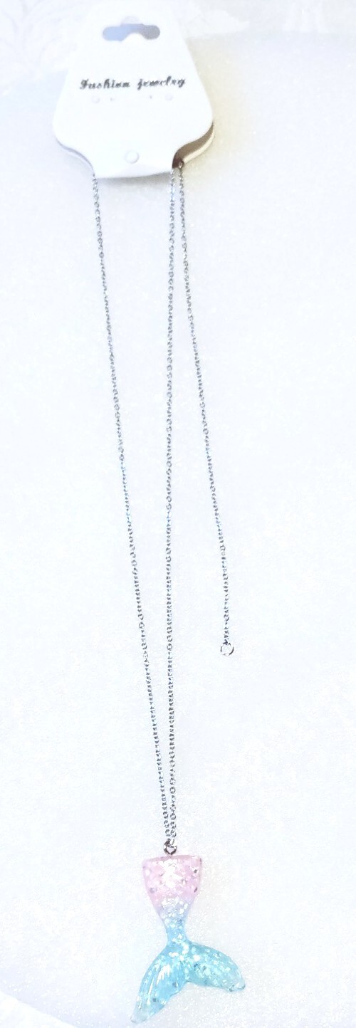 Multi Color Mermaid Tail Rainbow Necklace Girls Women Fashion Jewelry