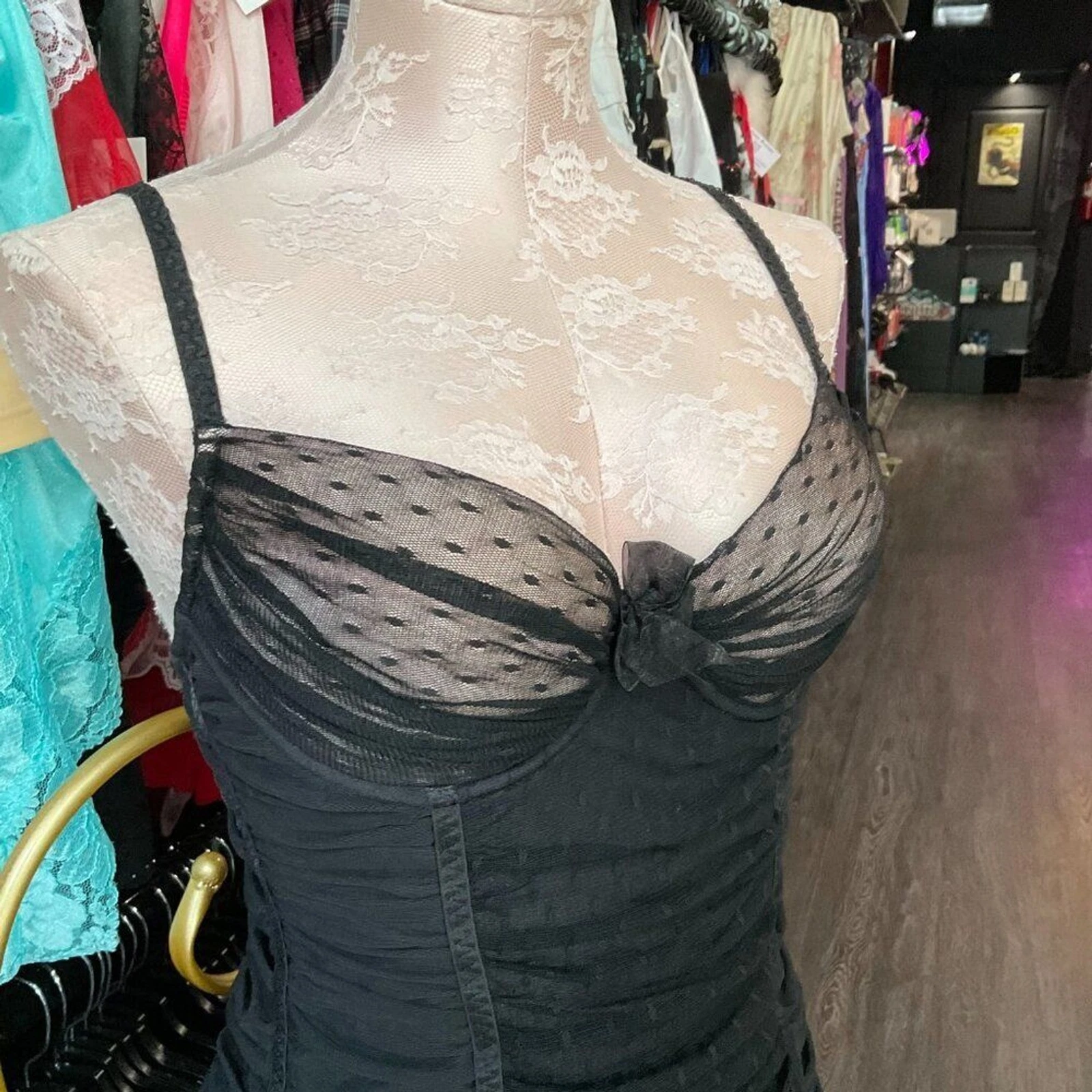 UNDERCOVER Raro abito vintage Y2k Victoria's Secret sexy Little Things increspato taglia 36C