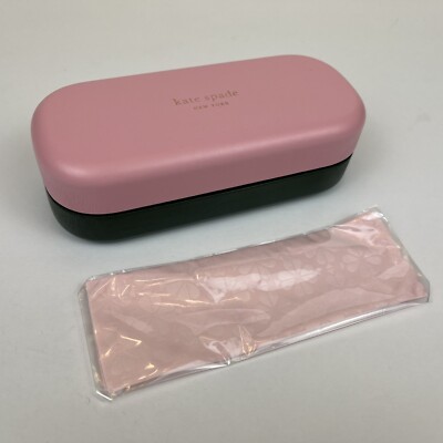Kate Spade Glasses Case Pink Green Hard Shell Cloth Kate Spade