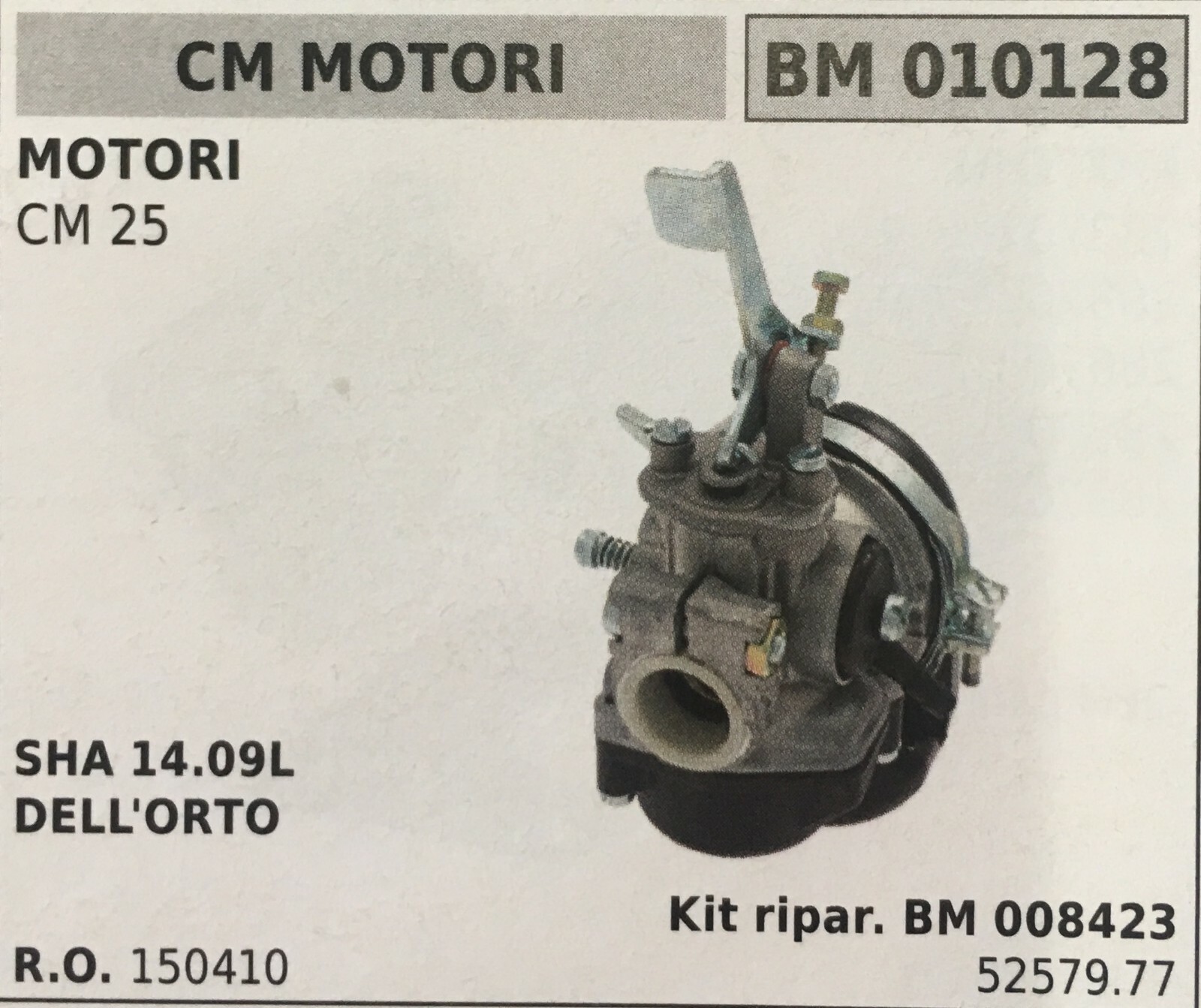Ricambio Carburatore Brumar BM010128 per CM Motori CM 25 Originale