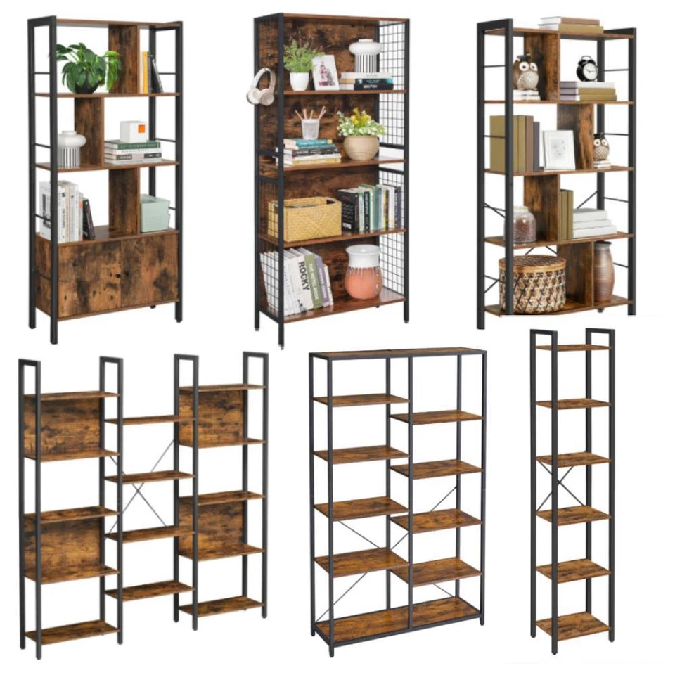 Bücherregal Raumteiler Standregal Bücherschrank Aufbewahrung Retro VASAGLE  - Bild 2 von 2