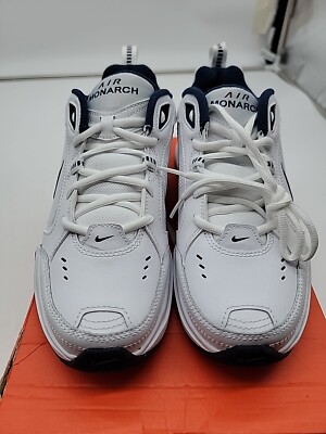 Nike Air Monarch IV Mens White‎ Navy Training Shoes 415445-102 Size 8 Nike Air Monarch IV Men main image 4