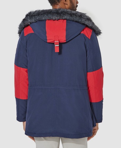 $498 Nautica Men's Blue Red Logo Faux 
