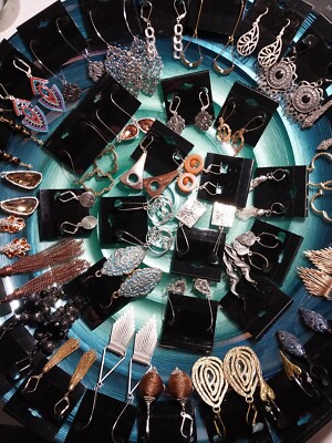 Mystery Bag of Handmade Earrings, 5 variety pairs for $25 (Glass, Pewter, Brass)
