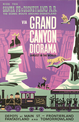 Disneyland Railroad Grand Canyon Diorama Retro Attraction Poster