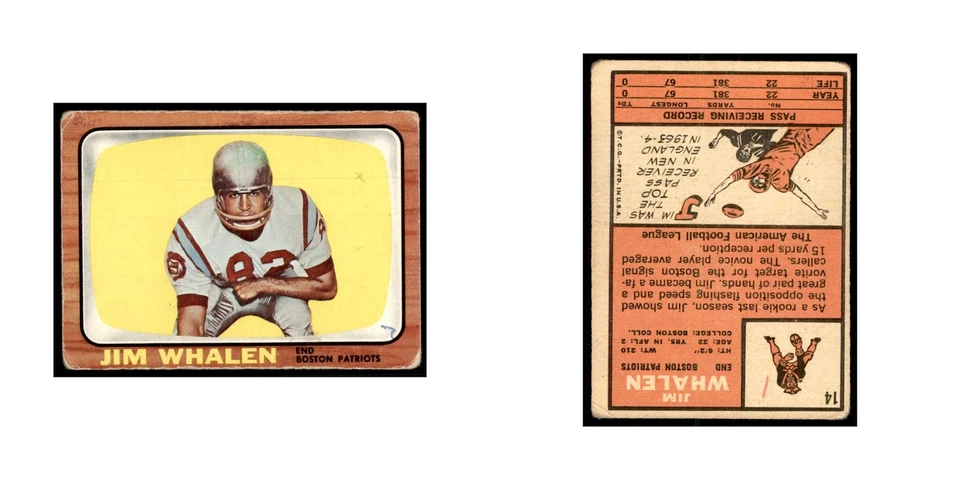 1966 Topps Jim Whalen Boston Patriots #14 - Image 3 of 3